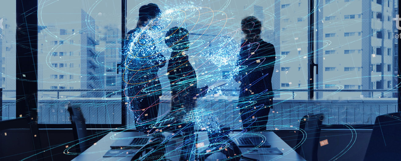 Management consultant meeting with clients